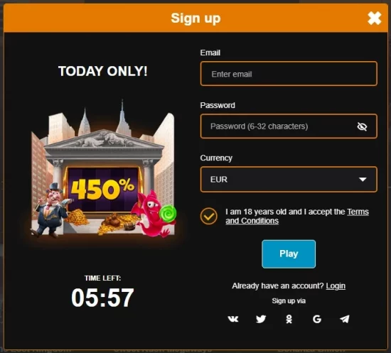 Register at Richyfox Casino