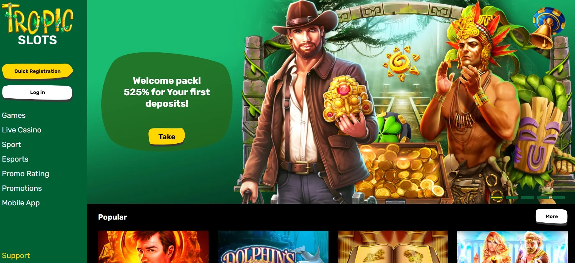 Tropic Slots Casino not on Gamstop