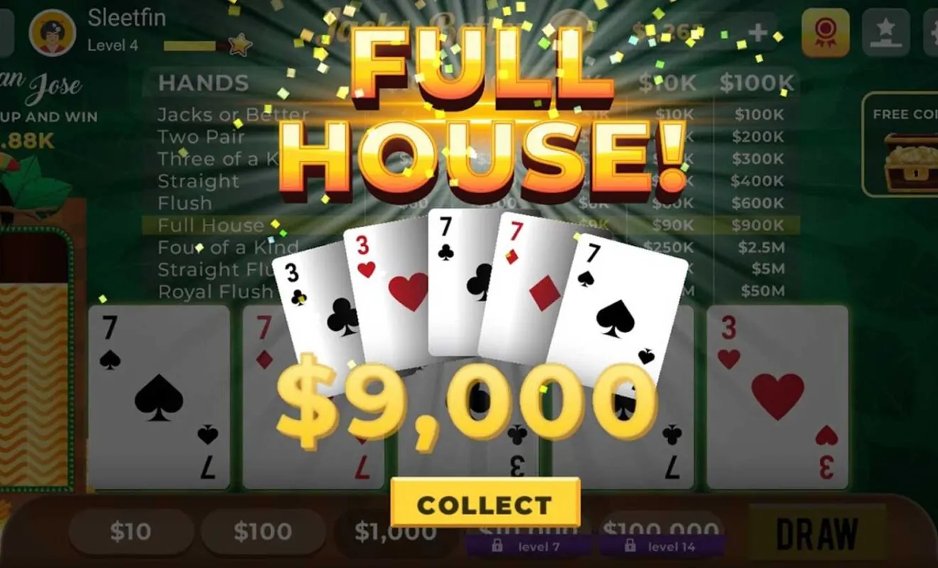 Video-Poker winning